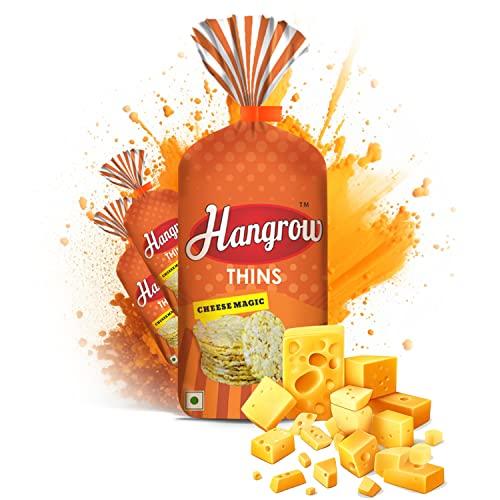 HANGROW Hangrow Thins Cheese Magic (150g) - Gluten Free | Popped Corn | Healthy Snack | Low Fat | High Fiber | Irresistible Flavor of Deliciously Melting Cheese for a Magical Taste Experience! (3+1FREE)