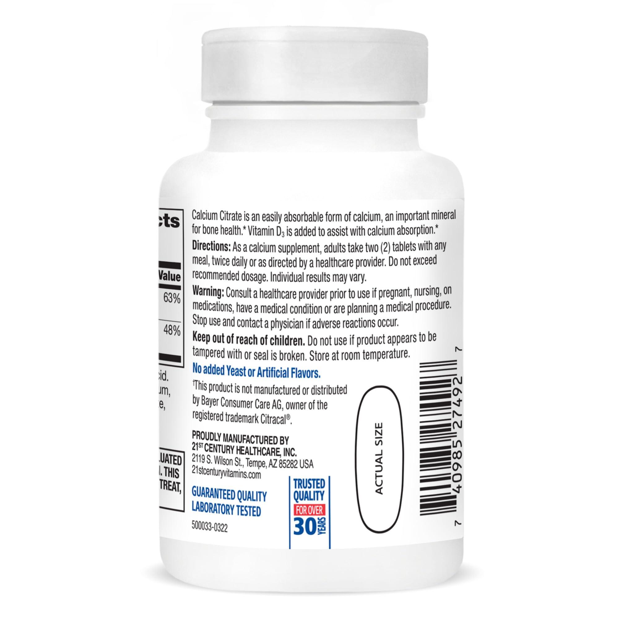 21ST CENTURY 21st Century Calcium Citrate Plus D Maximum Caplets, 75 Count