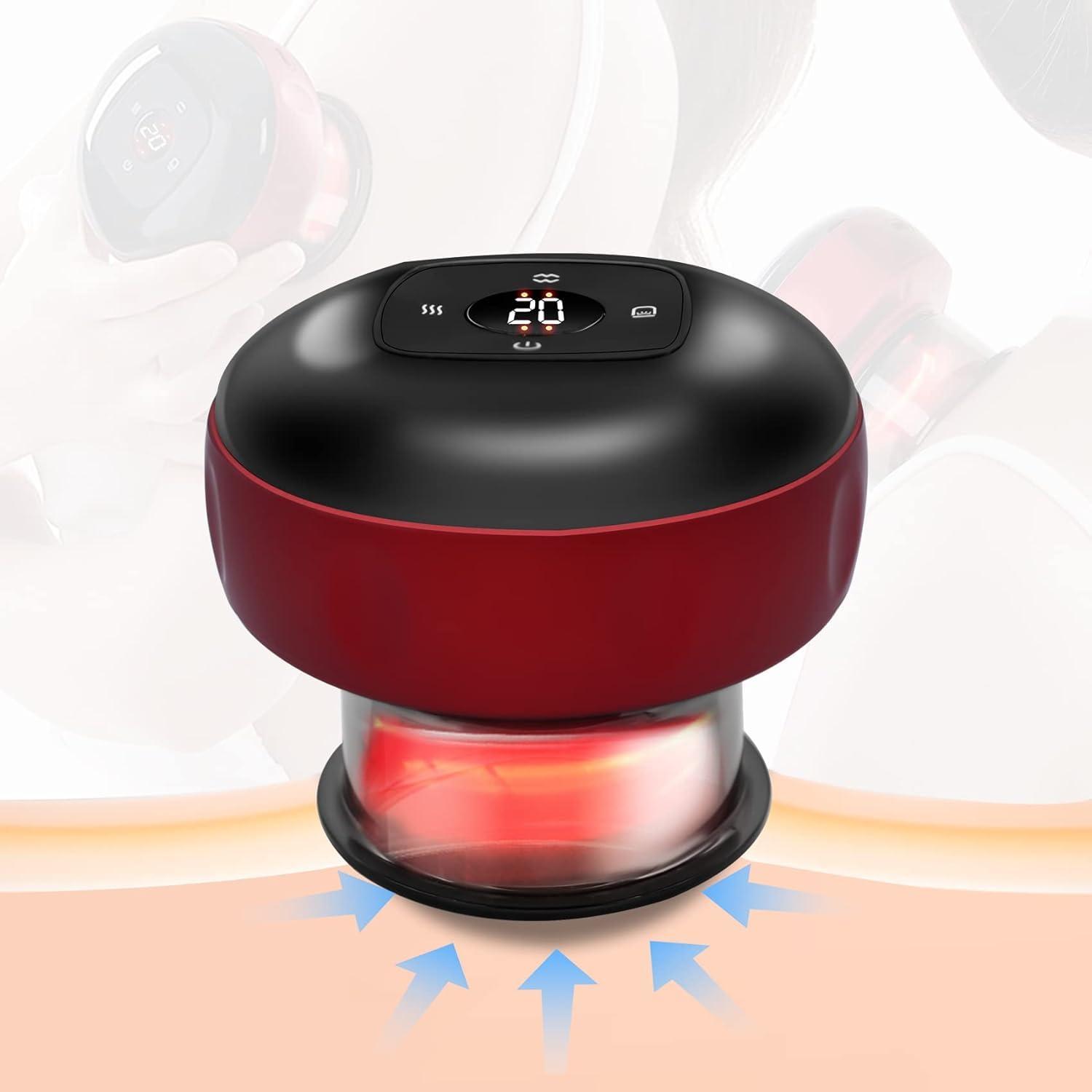 ARYKA Smart Electric Cupping Therapy Set, Portable Massager 12 Levels Suction And Infrared Heating Muscle Massage Vacuum Therapy Machine, Multifunctional Dynamic Red Light Cupping Tool