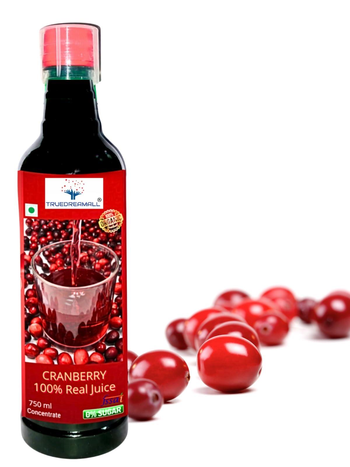 TRUEDREAMALL TRUEDREAMALL Cranberry Juice For Uti Sugar Free, Uti Male, Uti Women, Cranberry Real Natural Juice, Unsweetened, Pure & Organic Real For Uti (750 Ml Concentrated)