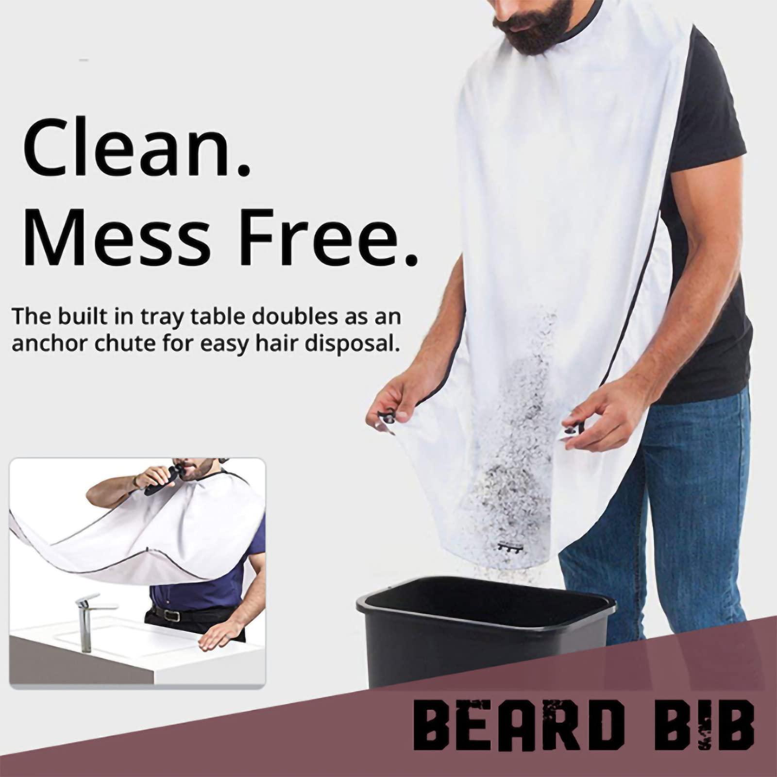 TecTake Beard Bib Apron, Mens Beard Hair Catcher for Shaving and Trimming, Non-Stick Beard Shave Cape, Grooming Accessories Tools & Gifts for Husband or Dad
