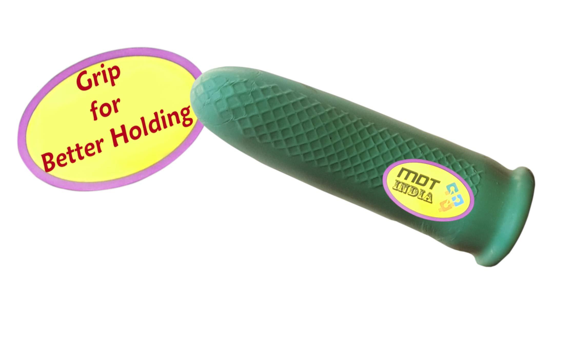 MDT India MDT India Reusable Rubber Latex Gripped Finger Caps Guard for Kitchen Cutting Vegetables (Red Green, Free Size) -Pack of 10