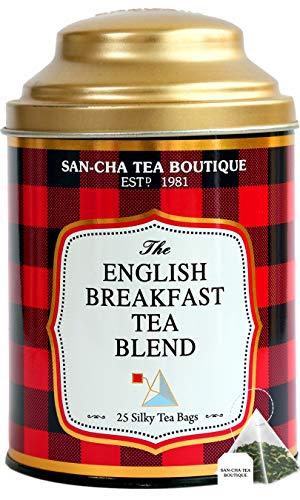 SAN-CHA Sancha Tea Boutique English Tea Bundle, 50 Pyramid Tea Bags & Whole Leaf Tea, English Breakfast Tea, Afternoon Tea & Earl Grey Tea, Assorted Tea Pack, Golden Orange Pekoe Tea