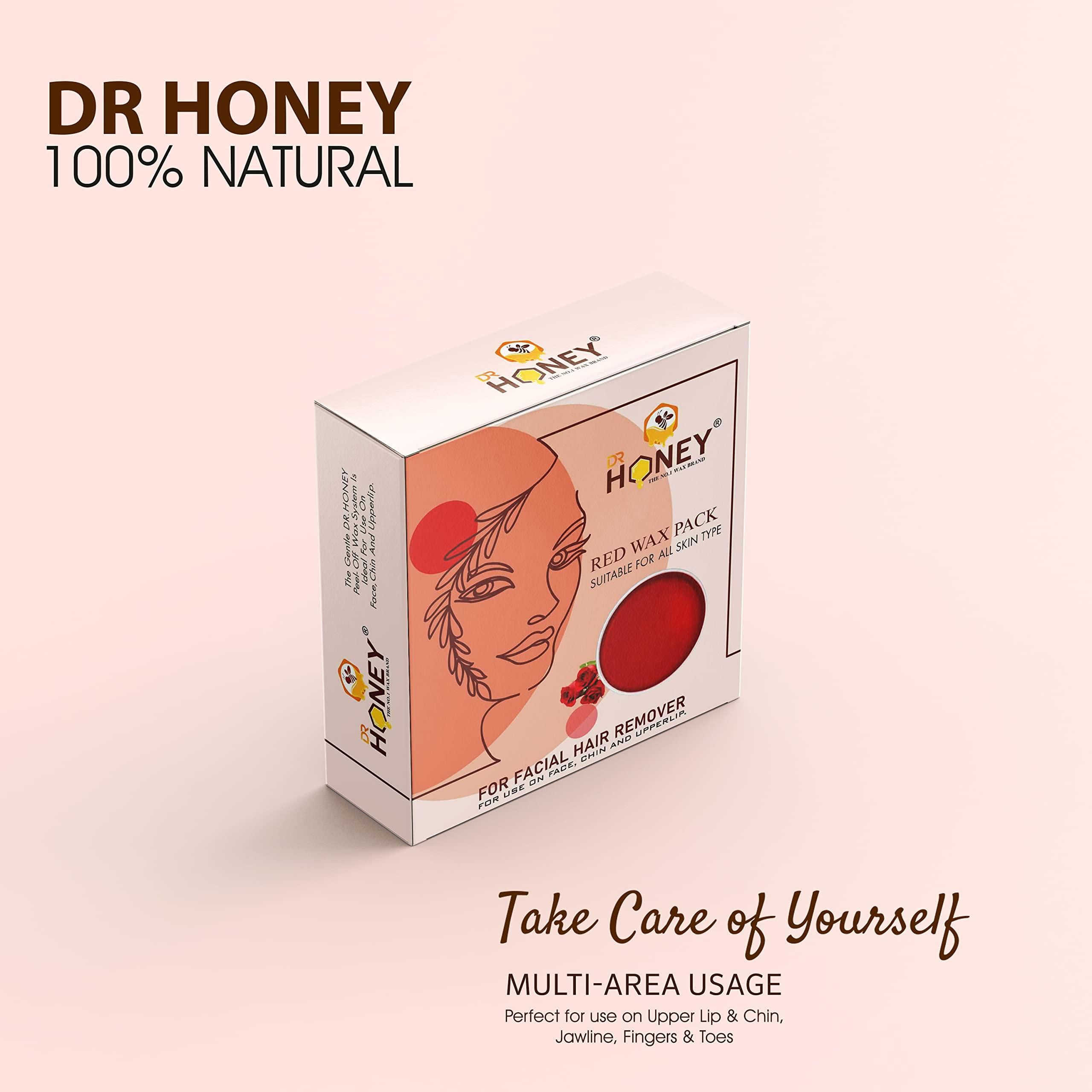 DR HONEY DR HONEY red face wax 80 gram suitable for all skin type for use on face chin and upper lip peel of wax