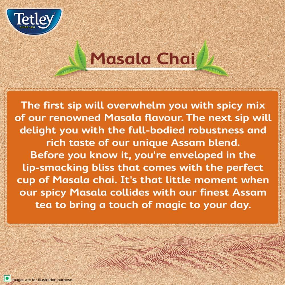 Tetley Tetley | Masala Chai with Natural Flavour | Black Tea | 50 Tea Bags & Tetley Green Tea Immune Tulsi | With Added Vitamin C | Natural Flavour | 25 Tea Bags
