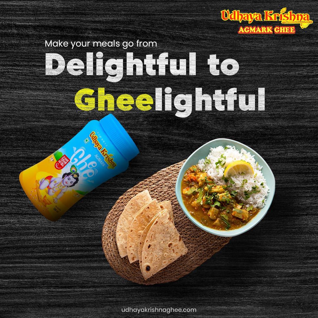 Udhaya Krishna GHEE Udhaya Krishna GHEE 1 Litre (Pack of 1) | Authentic and Traditional Ghee, Rich in Aroma and Flavor, Pure and Natural Ghee Perfect For Traditional Recipes