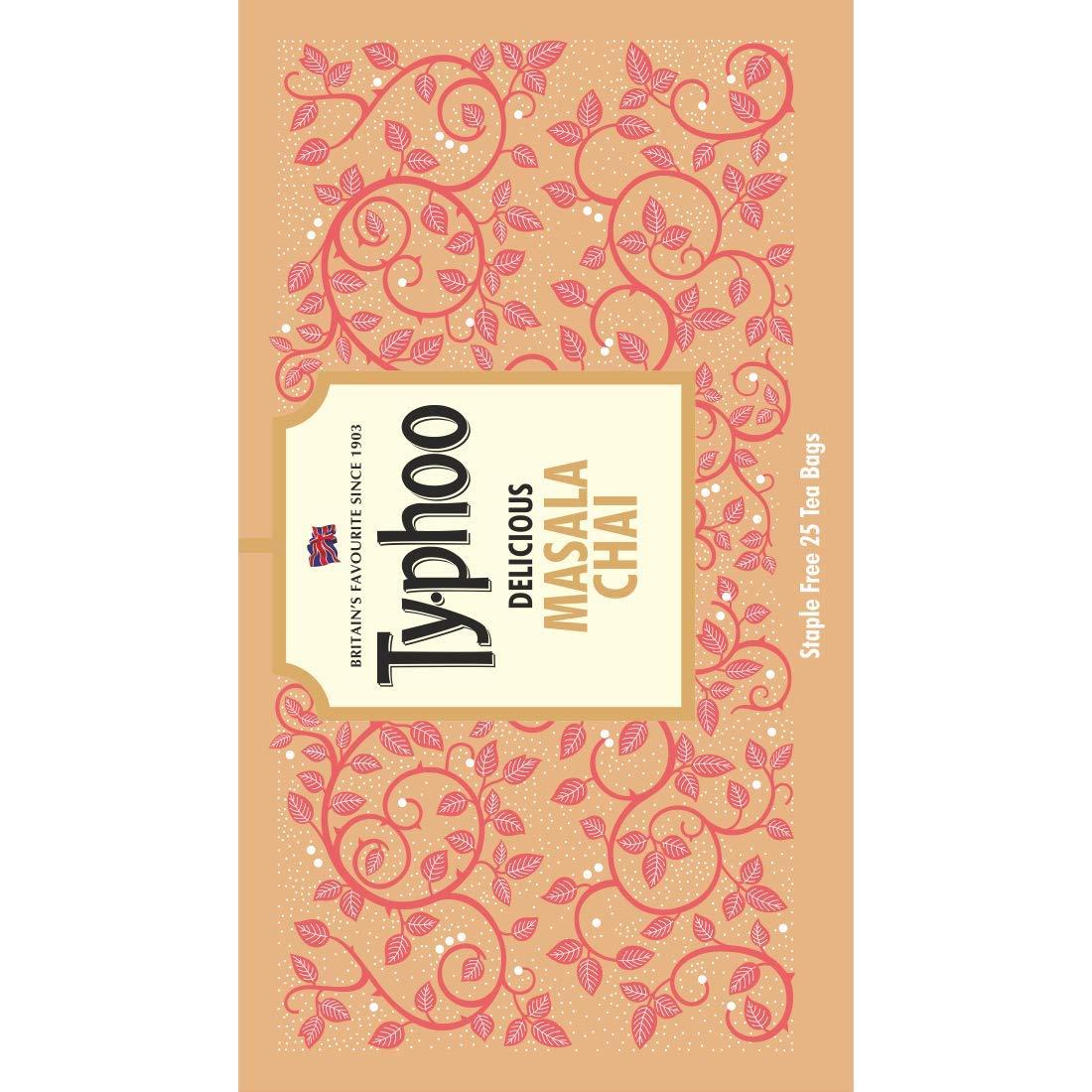 Ty-phoo Typhoo Delicious Masala Tea Bags Enriched with Cardamom, Nutmeg, Clove & Cinnamon, 25 Tea Bags & Typhoo Classic Assam Tea, 100 Tea Bags