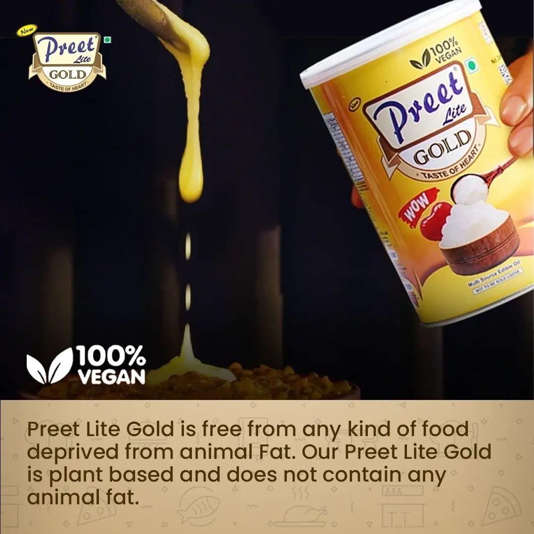New Preet Lite Gold New Preet Lite Gold 100% Vegan Multi Source Edible Oil (1x4) 4 Litre Combo Pack