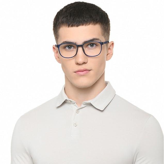 LENSKART BLU LENSKART BLU | Zero Power Blue Cut Computer Glasses | Anti Glare, Lightweight & Blocks Harmful Rays | UV Protection Specs | Black | Men & Women | Large | LB E14284