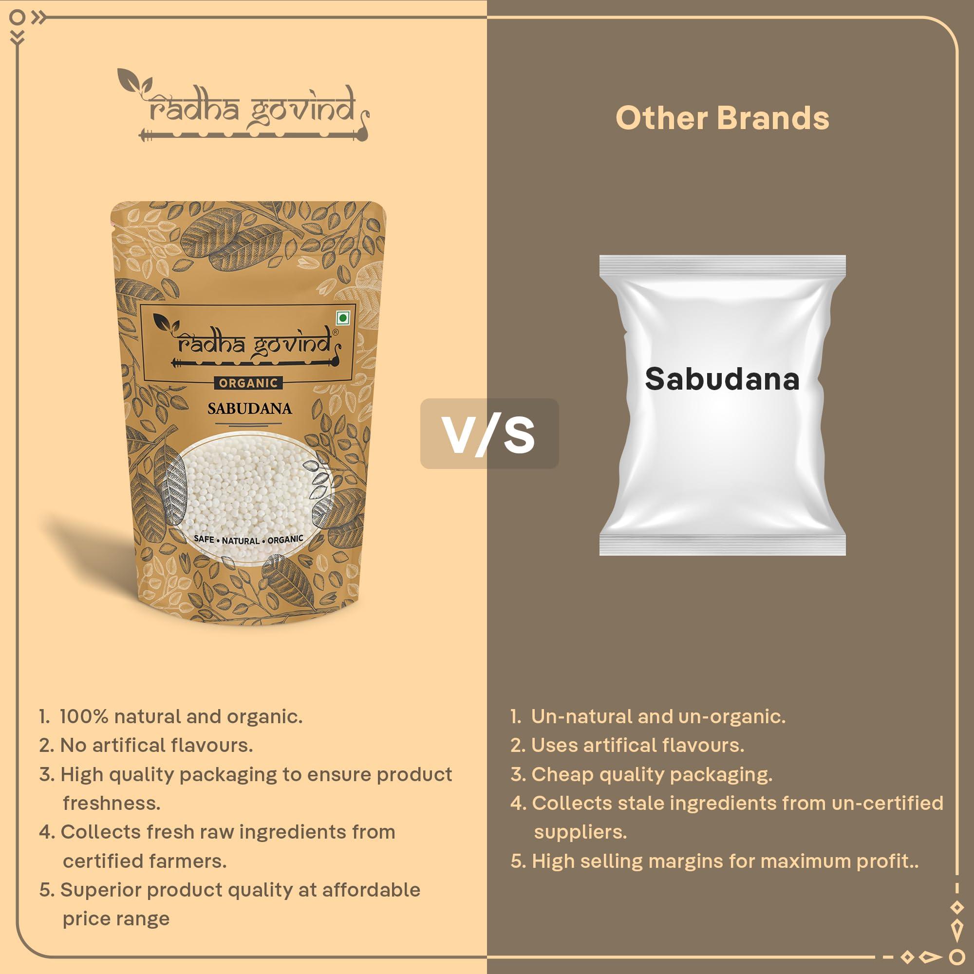 RADHA GOVIND Radha Govind Organic Sabudana | Sago | Tapioca 1000 Gram