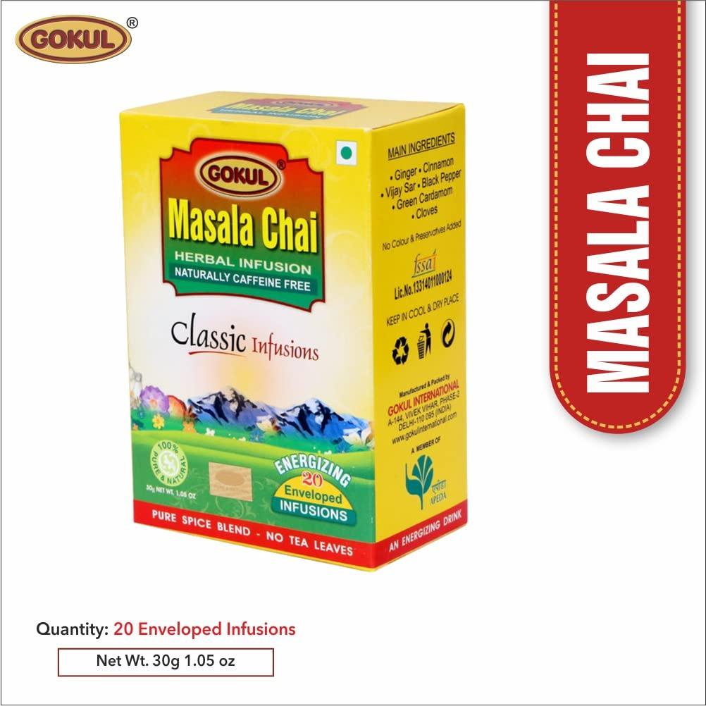 GOKUL Gokul Herbal Tea Gift Pack of Slim Trim Tea Tea Bag(20 TB), Masala CHAI Tea Bag(20 TB), Saffron Rich 250 G