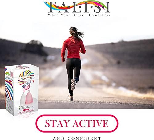 Talisi Menstrual Cup Reusable Menstrual Cups Set of 2 Large & Small Soft Cups Period Cup Feminine Hygiene Products Alternative Period Protection to a Tampons and Feminine Pads Cup Menstrual