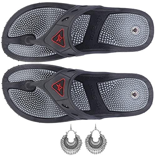 Super India Store Super India Store Acupressure Slippers Sandals (Unisex) for Pain Relief & Total Health Care (GH-01- GREY -SIZE-06)
