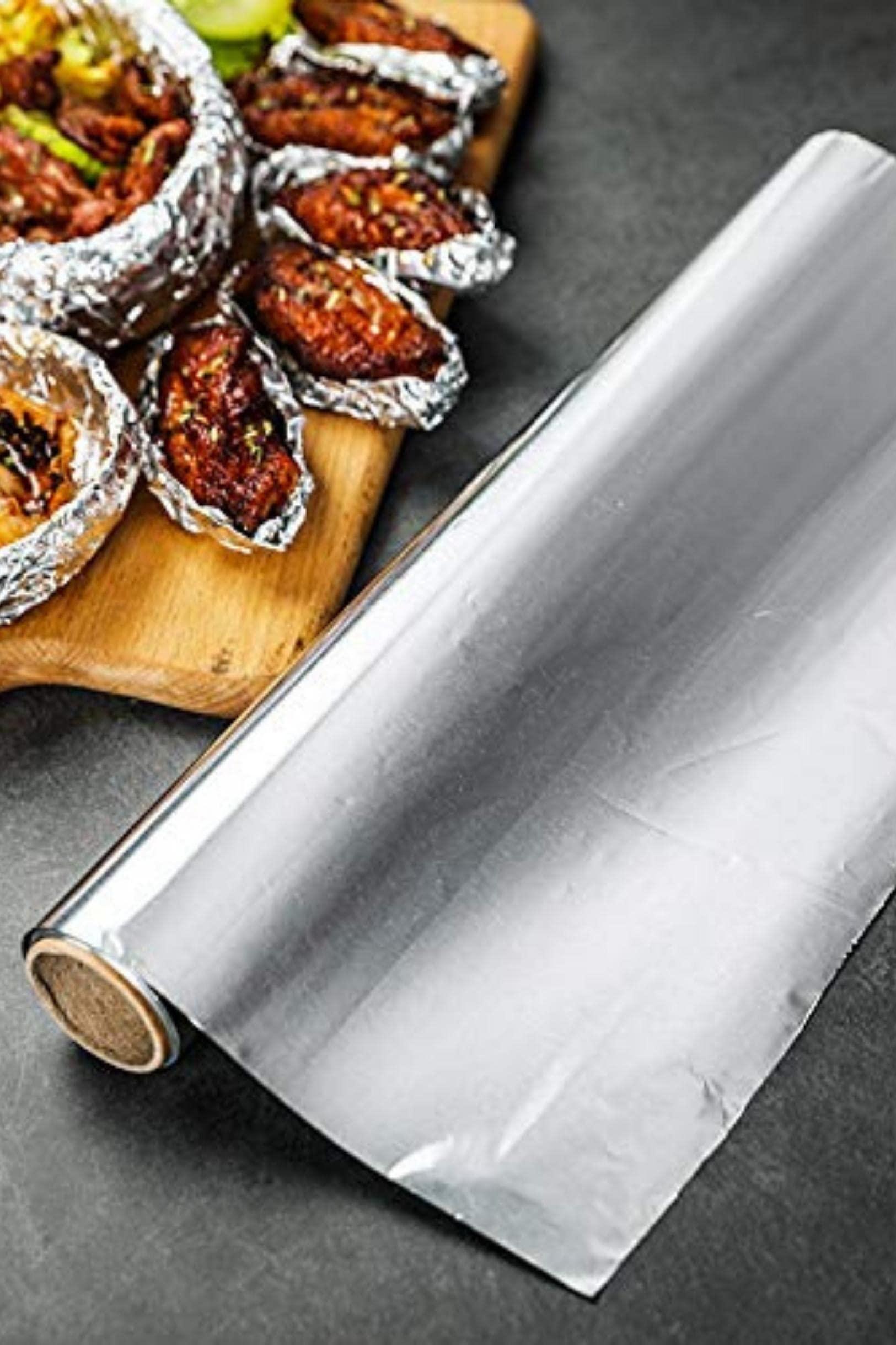 Generic Aluminium Foil 72 Meters Pack of 1 Roll Food Wrapping Paper in Fresh 18 Microns Silver Foil Paper for Kitchen 1 kg Silver Aluminium Foil Paper Wrap