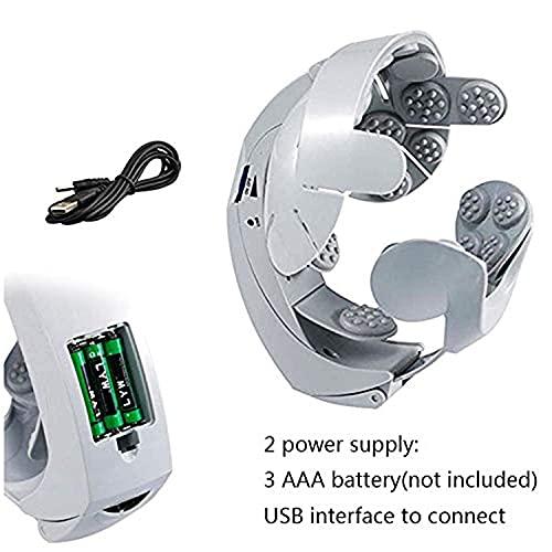 Dweezhet Dweezhet Electric Head Massager Brain Relax Easy Acupuncture Points Therapy, for Stress Relief Prevent Hair Loss Head Relaxing Massage, White