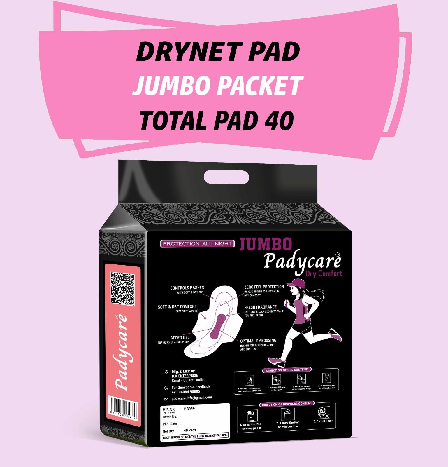 Padycare Padycare maxi care Sanitary Napkin Regular Pad 40 Pads Day & Night Protection-XXXL (120)