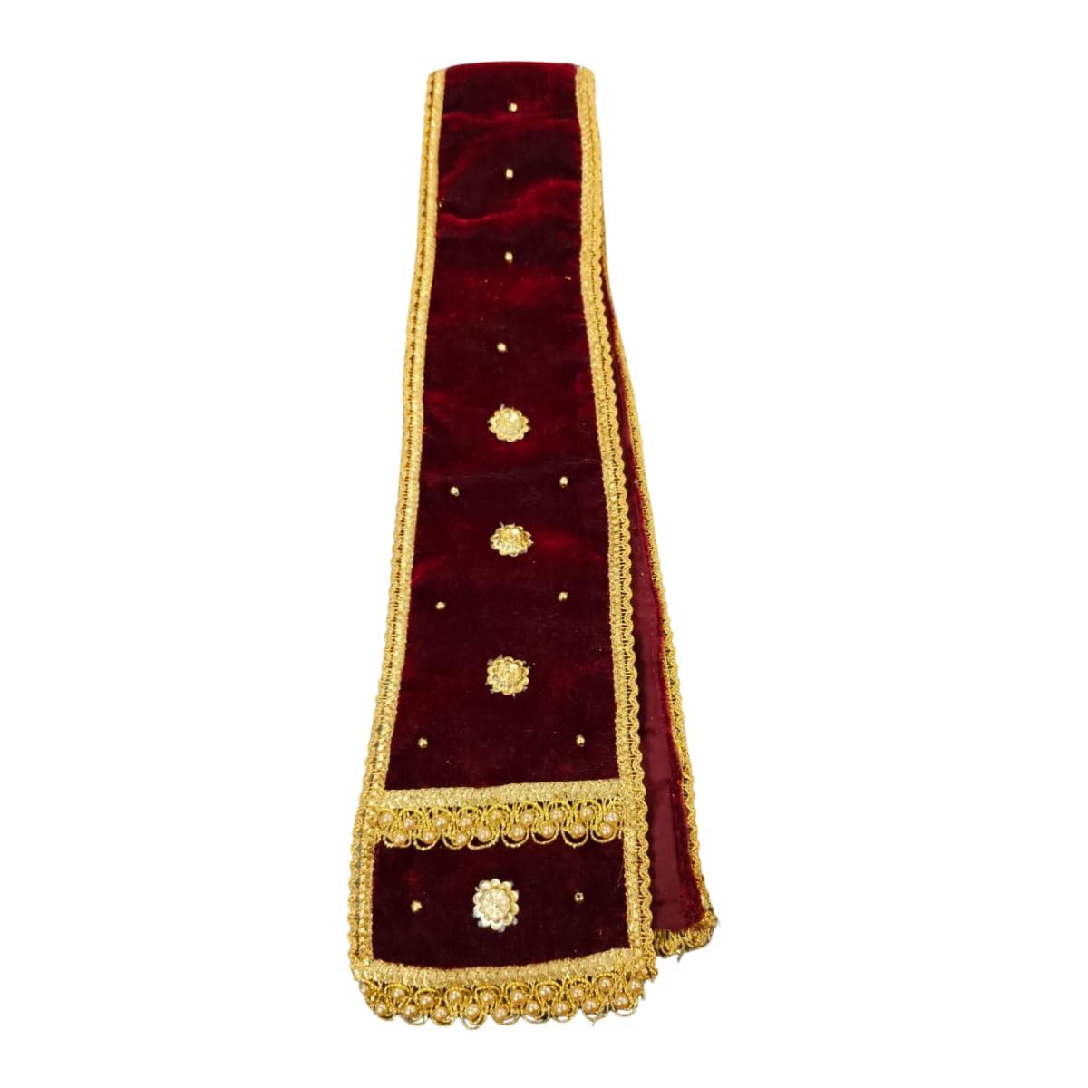Jainkart Jainkart Royal Brown Bhagwan Dupatta/Uparna For Pooja, Mandir, Home Uses Ganeshji Patka, Shringar/Chunari/Shawl/Dress/Poshak/Designer Vastra in Velvet Material for Statue,Idol,Murti(Size - 30inch)