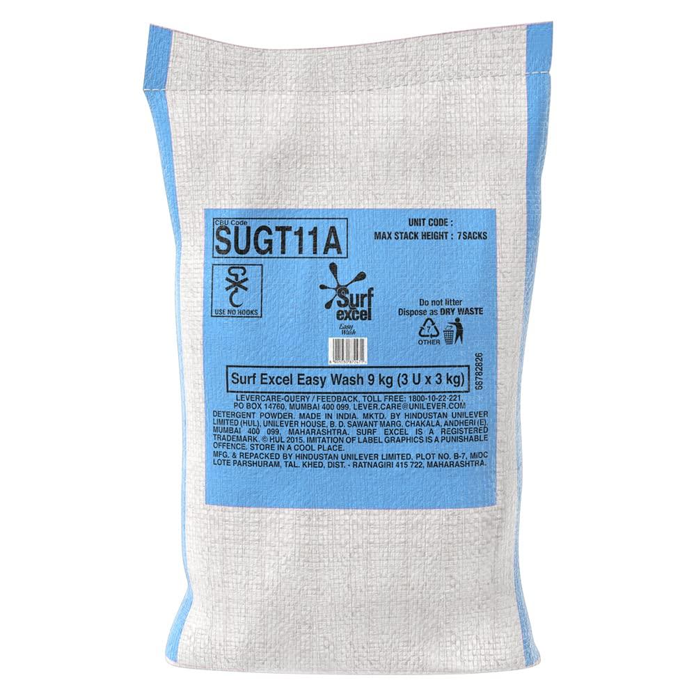 Surf Excel Surf Excel Easy Wash Detergent Powder 9 kg| Superfine Washing Powder | Dissolves Easily And Removes Tough Stains | Suitable for all Washing Machines