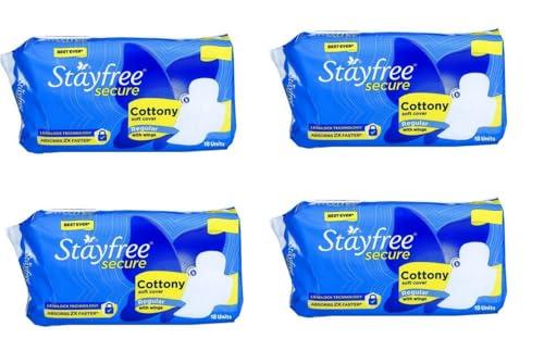 Stayfree STAYFREE best Secure Cottony Soft Regular Sanitary Pad Sanitary Pad (Pack of 4)