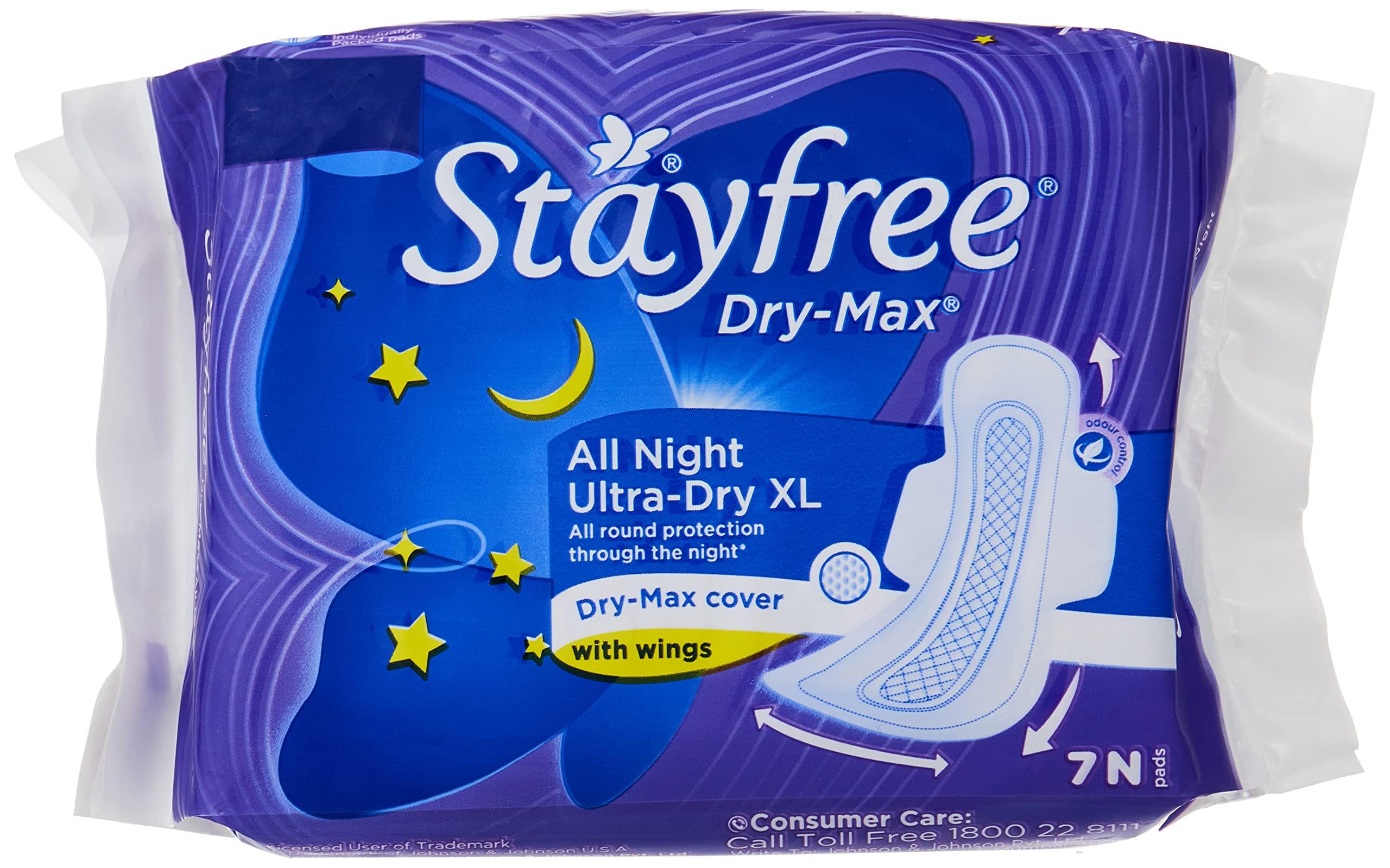 Stayfree Stayfree Dry-Max All Night Ultra-Thin With Wings - X-Large (Pack Of 7 Pads)