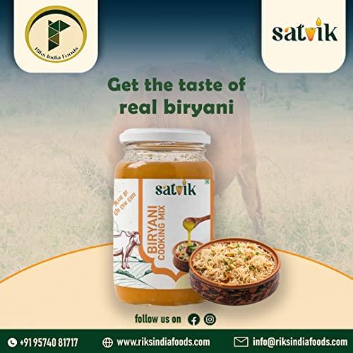 SATVIK PURE GHEE Satvik Biryani Cooking Mix Ghee| Made by Gir Cow Ghee with 100% Natural Ingredients (200ml) | Innovated For The First Time In The World