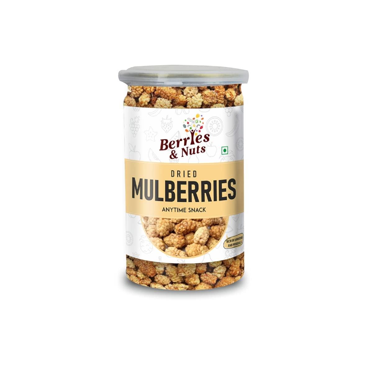Berries And Nuts Berries And Nuts Naturally Dried Mulberries | Naturally Sweet Dried Mulberry | 480 Grams | 3 Bottles of 160 Grams