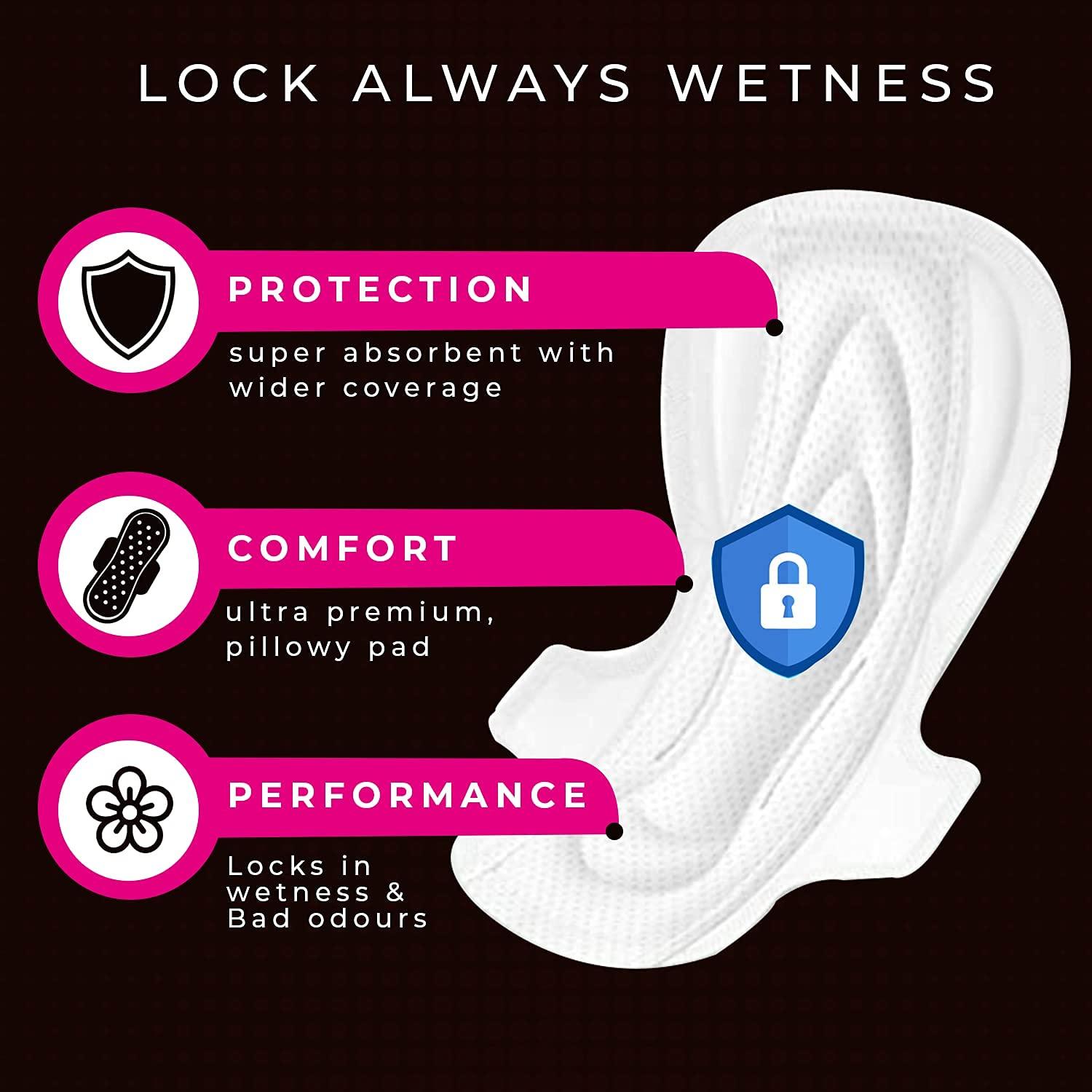 GLIDER Glider Extra Long Overnight Protection with Wings Sanitary Pads for Women, XL+ (Pack of 3 (90 Count))