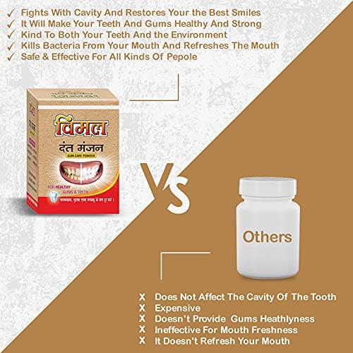 Kisra Kisra Vimal Teeth Whitening Powder - Enamel Safe & Fresh Breath, Teeth Whitener - Suitable for Sensitive Teeth - Mint Flavor 25gm (Pack Of 6)