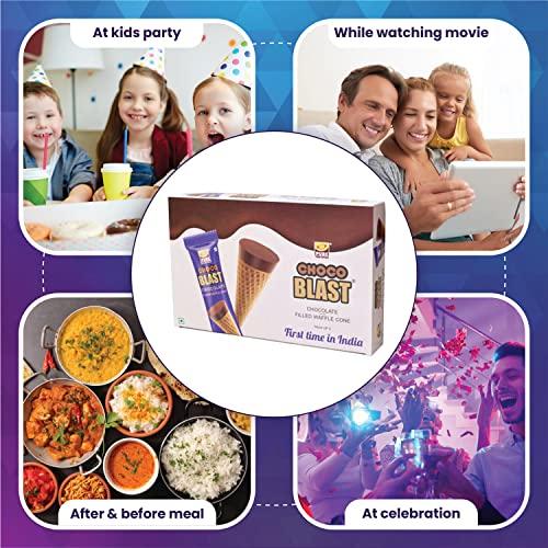 Pure Temptation Pure Temptation ChocoBlast® Premium Delicious Chocolate Flavoured Choco Fills Waffle Cones - Chocolate Gift Box - Pack of 5 (Each box contains 6 Pcs)