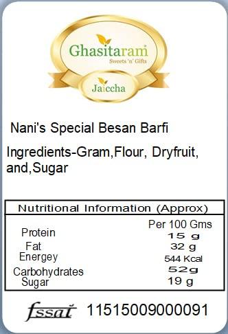 Ghasitaram Gifts Ghasitaram Gifts Small Wooden Serving Tray with Besan Barfi, and Almonds |Gift for Diwali,Holi,Rakhi,Valentine,Christmas,Birthday,Anniversary,Gift for Her,Him,Mothers Day,Fathers Day|