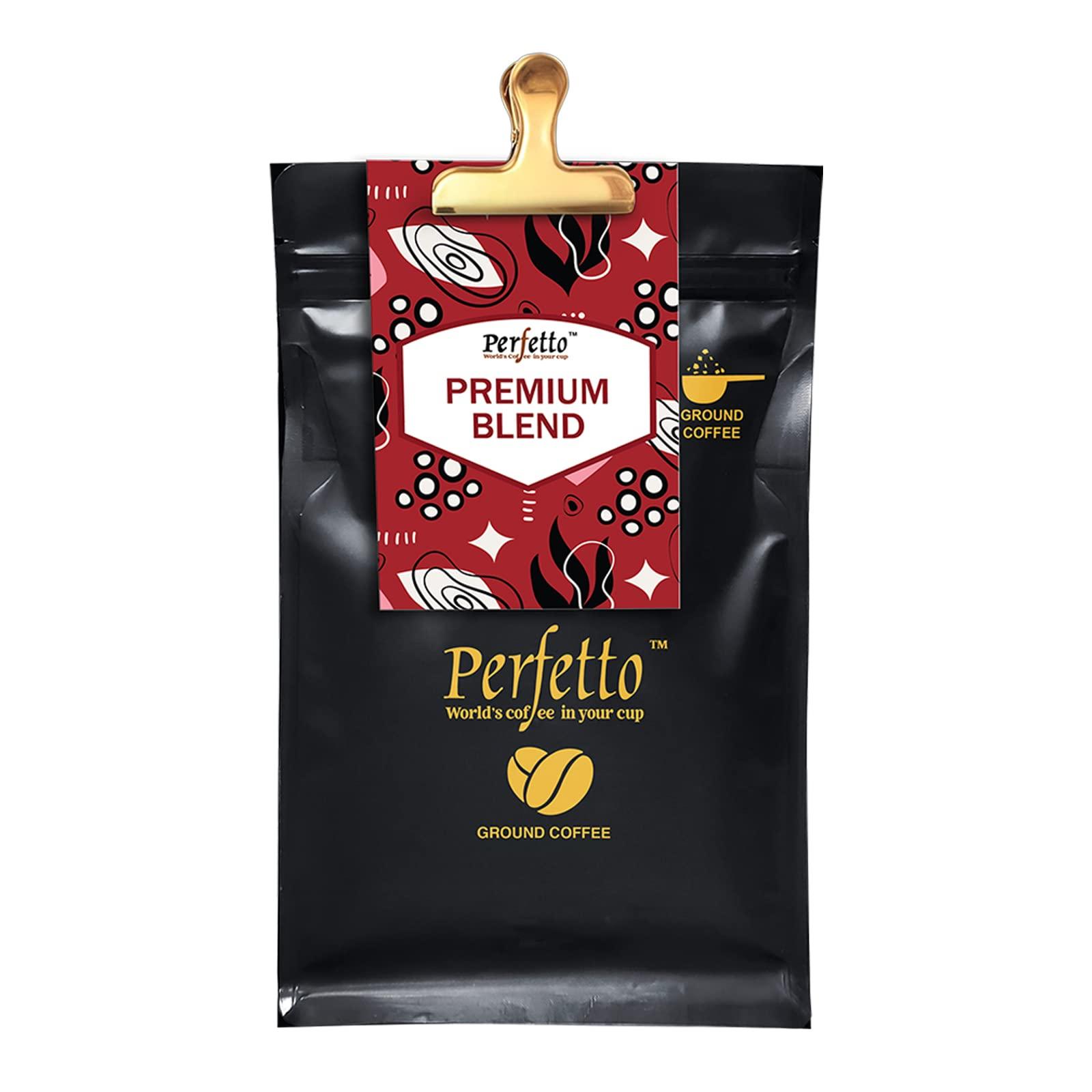 Perfetto Perfetto Premium Blend (Espresso Blend) | Roasted & Ground | Filter Coffee (250G)