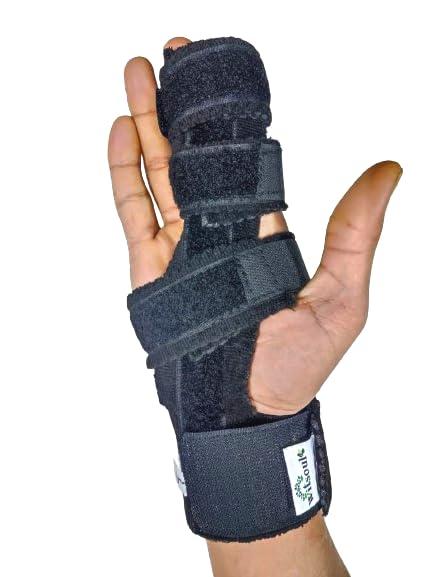 WITSOUL WITSOUL Two Fingers Splint Trigger Finger Adjustable Brace, Metal Straightening Immobilizer Splint Full Hand and Wrist Support fit Left and Right BOTH HAND (M)