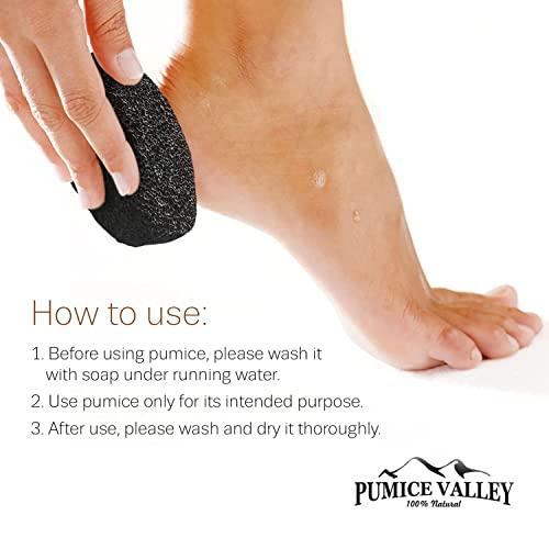 Pumice Valley Black : Pumice Valley - Natural Lava Pumice Stone Black - Callus Remover for Feet Heels and Palm - Pedicure Exfoliation Tool - Remover Toxins - Corn Remover for Foot - Dry Dead Skin Scrub - Health Foot Care