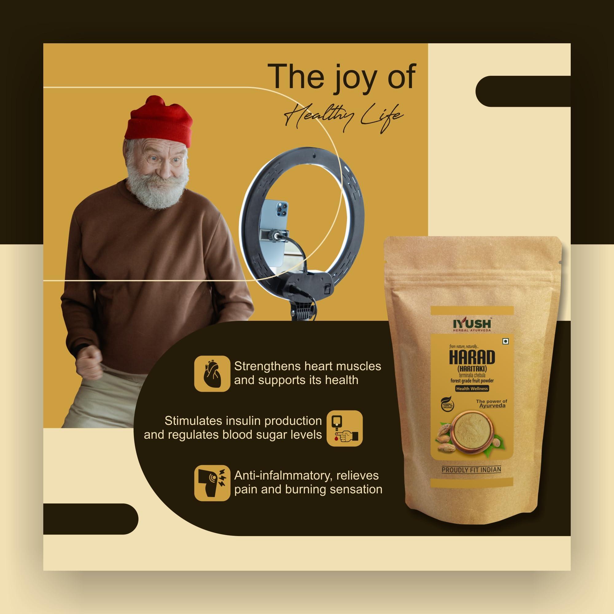 IYUSH Herbal Ayurveda IYUSH Herbal Ayurveda Harad Powder – 400gm | Haritaki Powder Organic | Haritaki Churna | Harde Powder | Harar Powder Organic | Ayurvedic Medicine for Acidity Relief | Gastric Medicine Ayurvedic |