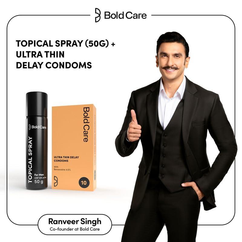 Bold Care Bold Care EXTEND Non-Transferable Spray for Men (Pack of 1) - 50 ml + Bold Care Ultra Thin Long Last Condoms (Pack of 1)