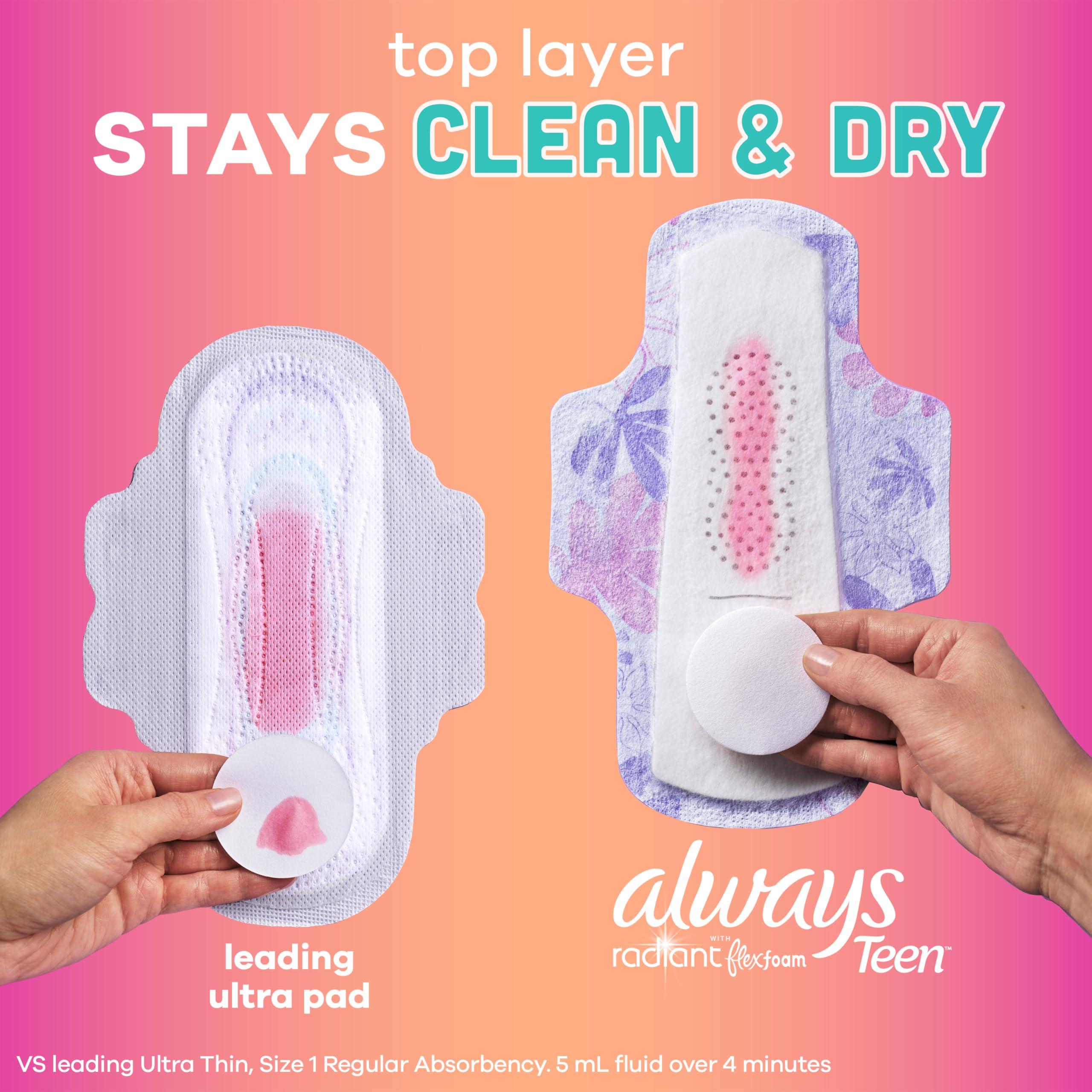 Always Always Totally Teen Always Radiant Infinity Pads, 14 Count