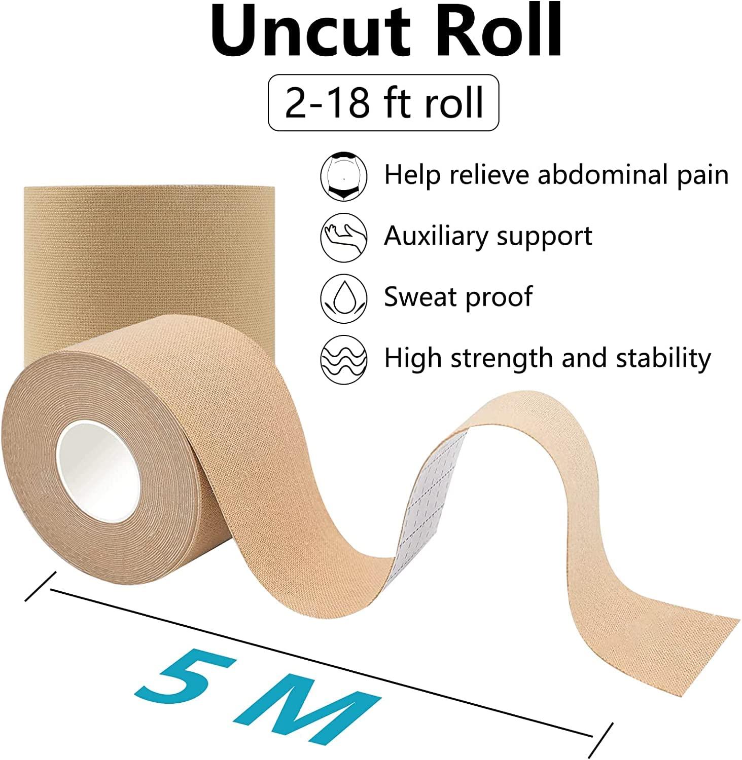 BOXANIA BOXANIA 2 Rolls Pregnancy Tape,Kinesiology Maternity Belly Support Tape,Pregnancy Belly Support Band, Strain Relief abdomen,2-18 ft Rolls