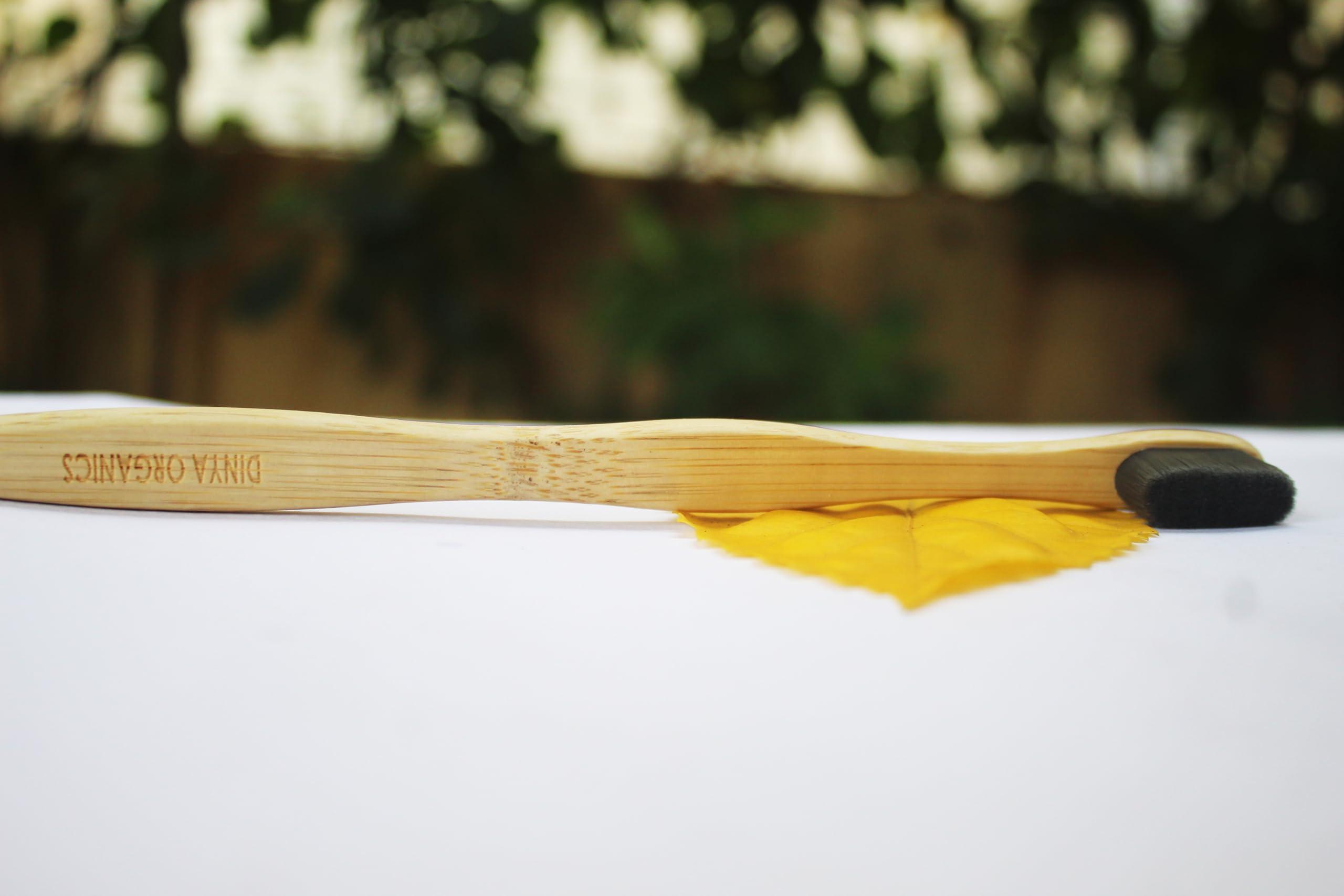 Generic Dinya - Bamboo Toothbrush | Nano Bristle Bamboo Toothbrush Online | Travel Bamboo Toothbrush | Extra Soft Bristle Bamboo Toothbrush Both Men and Women | Eco-friendly