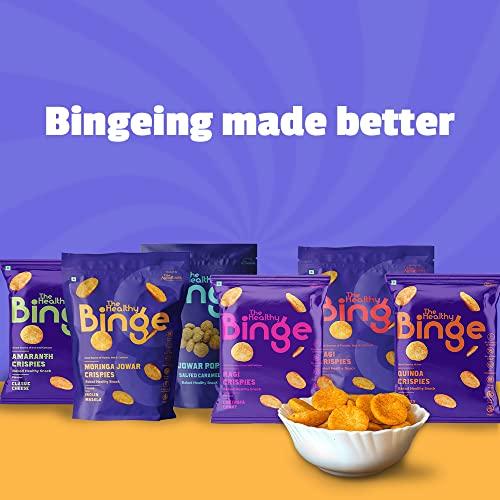 The Healthy Binge The Healthy Binge Amaranth Baked Chips Healthy snacks for kids and adults | Classic Cheese Flavour | Protein and Fiber Rich | Gluten Free | 0% Cholesterol | Pack of 12 (40 Gm X 12)