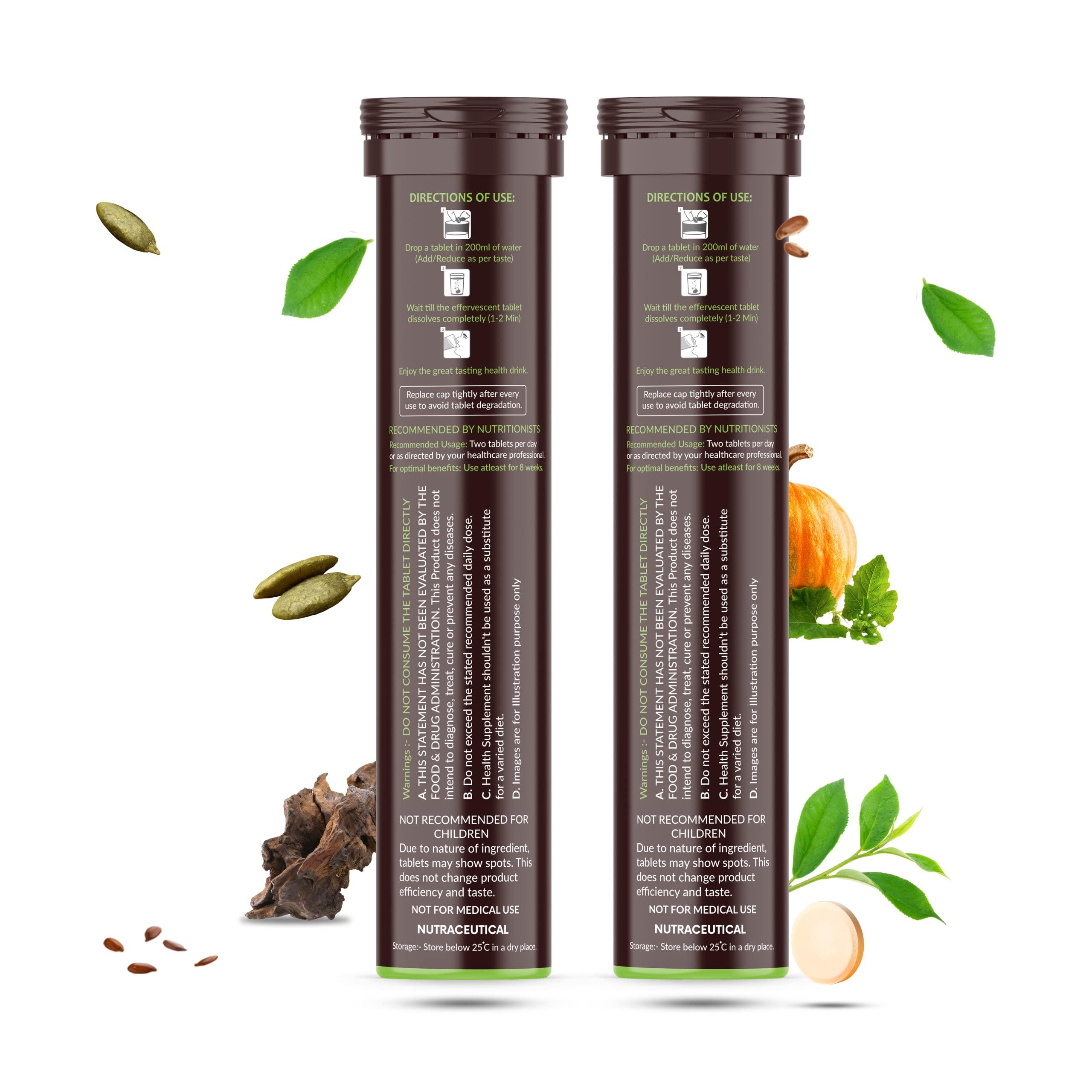 Vegan Greens Vegan Greens Plant Based DHT Blocker With Biotin, Omega 3, Stinging Nettle, Pine Bark, Green Tea. For Hair Growth, Hair Fall Control, Healthy Hair For Men & Women (50 Effervescent Tablets, Orange)