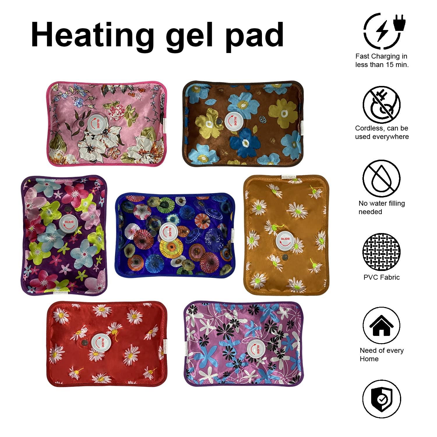 elove Elove Electric Heating Gel Pad for Pain Relief Heat Pouch Hot Water Bottle Bag Electric Hot Water Bag heating pad auto cut For Cramps Sore Muscles for Indoor & Outdoor Use (Color & Design May Vary)