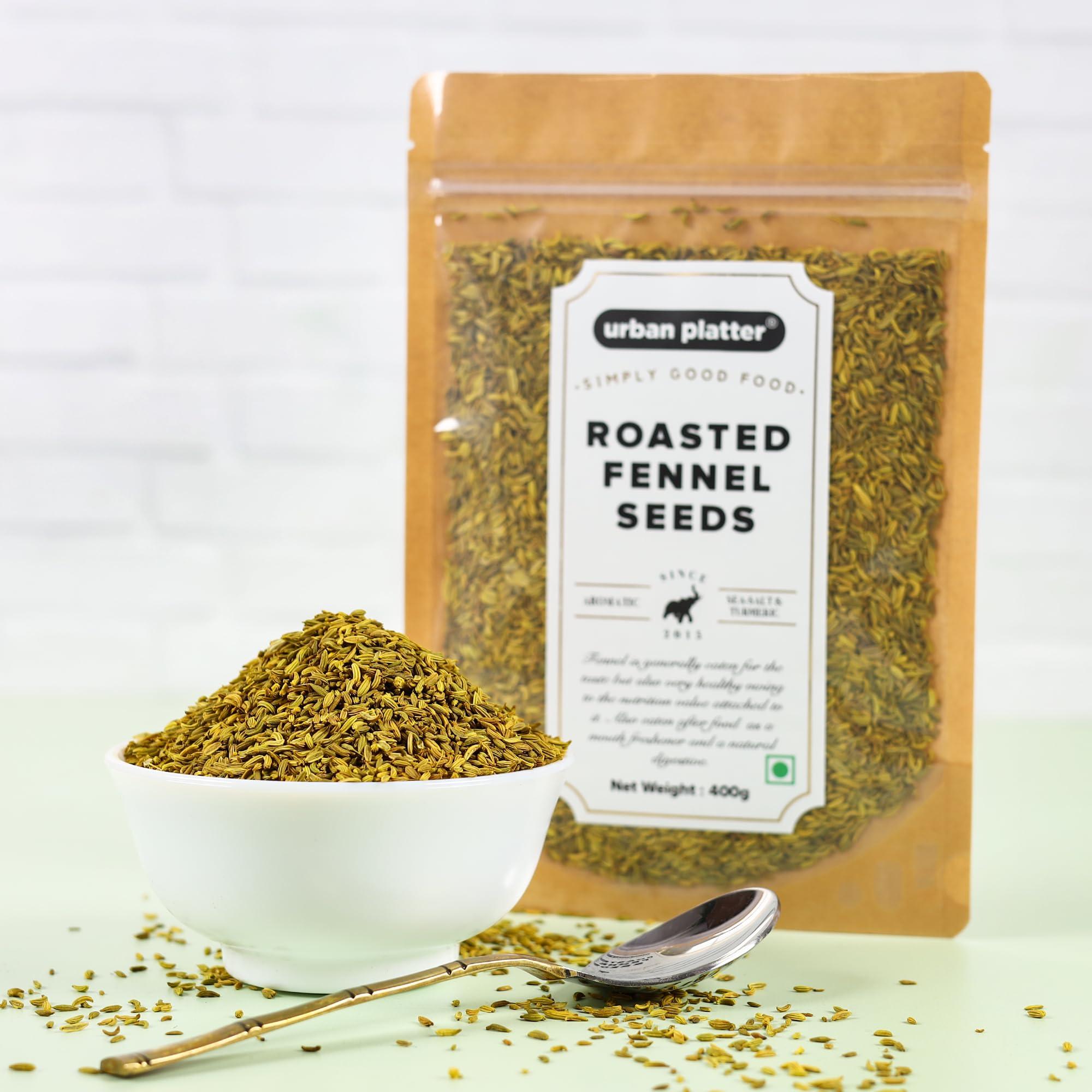 urban platter Urban Platter Roasted Salted Fennel Seeds, 400g [Saunf | After Meal Digestive | Mouth Freshener]
