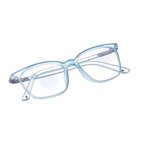 ENRICO ENRICO Bluno Square Zero Power Computer Blue Light Blocking Glasses | Anti Glare Blue Light Filter Glasses for Eye Protection from Laptop/Mobile Screen | Blue cut Reading Glasses for Men & Women