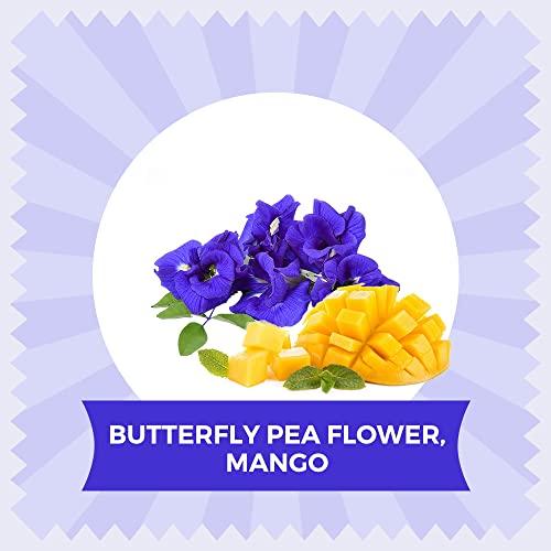 BLUE TEA BLUE TEA - Blue Mango Matcha - 50gm | FRUITY DELIGHT | Anti-Oxidant Rich - Caffeine Free | Flower Based- Herbal Tea - All Natural Ingredients - Non GMO - Vegan | Premium Tin Packaging