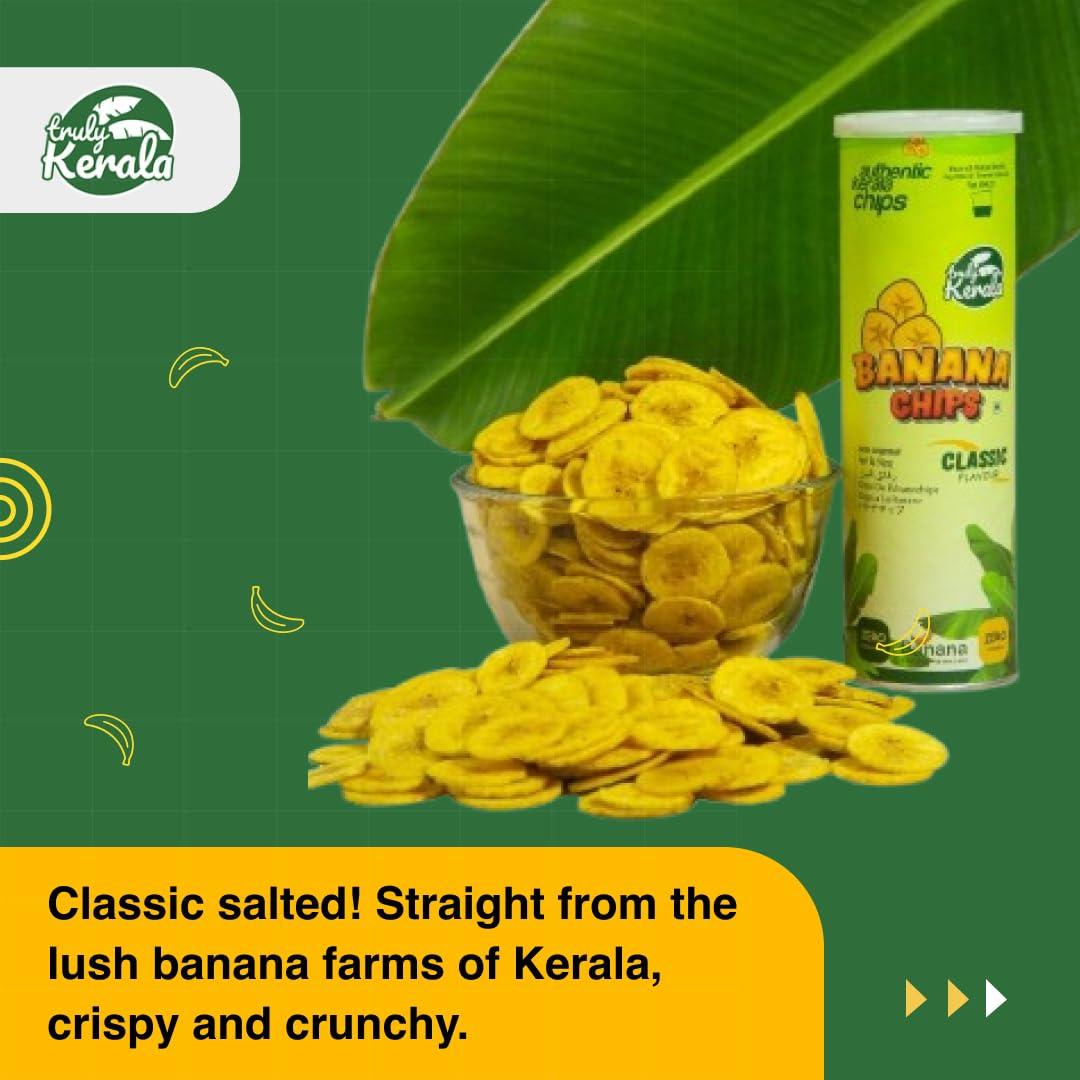 TrulyKerala TrulyKerala - Premium Kerala Banana Chips made with Organic Nendran Banana & Turmeric. Fried in Coconut Oil. Crispy Yellow Banana Wafers (No Artificial Colours or Flavours)
