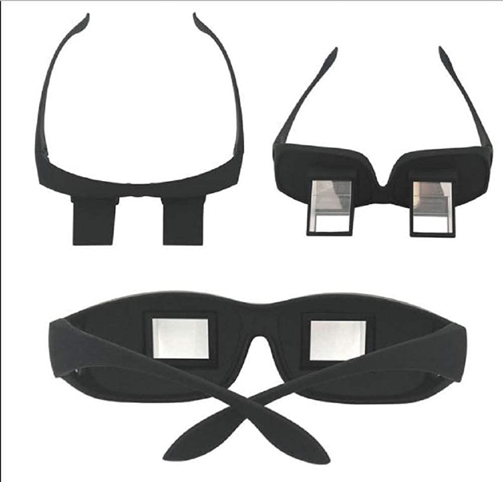 BIGXEN BIGXEN Lazy Reader Glasses On Down Bed Lazy Spectacles Horizontal Glasses High Definition Glasses Prism Periscope Lie Down Eyeglasses for Reading and Watch TV in Bed Unisex