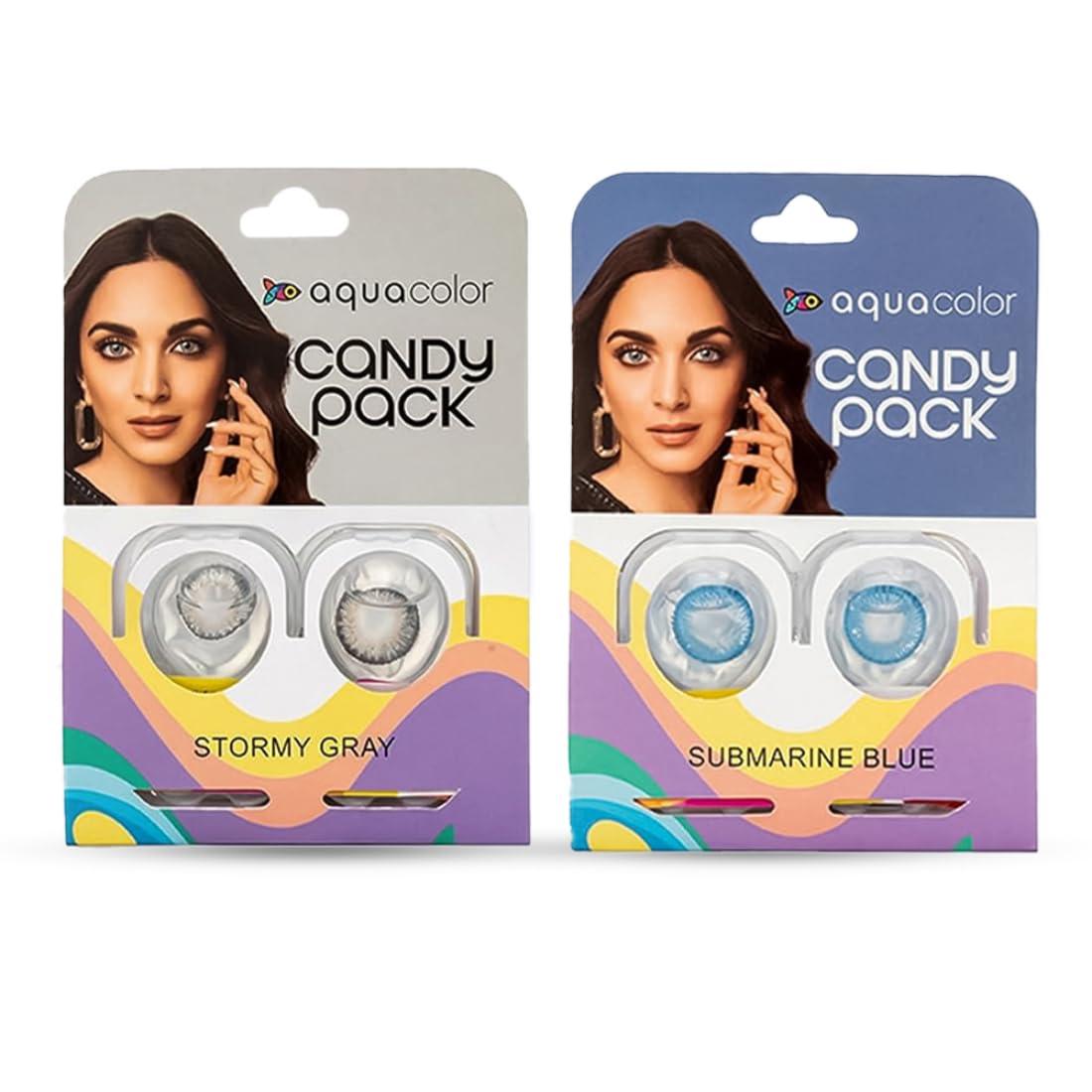 AQUALENS CONTACT LENSES AQUALENS CONTACT LENSES Aquacolor Contact Lens Pack Of 2(Stormy Gray And Submarine Blue)
