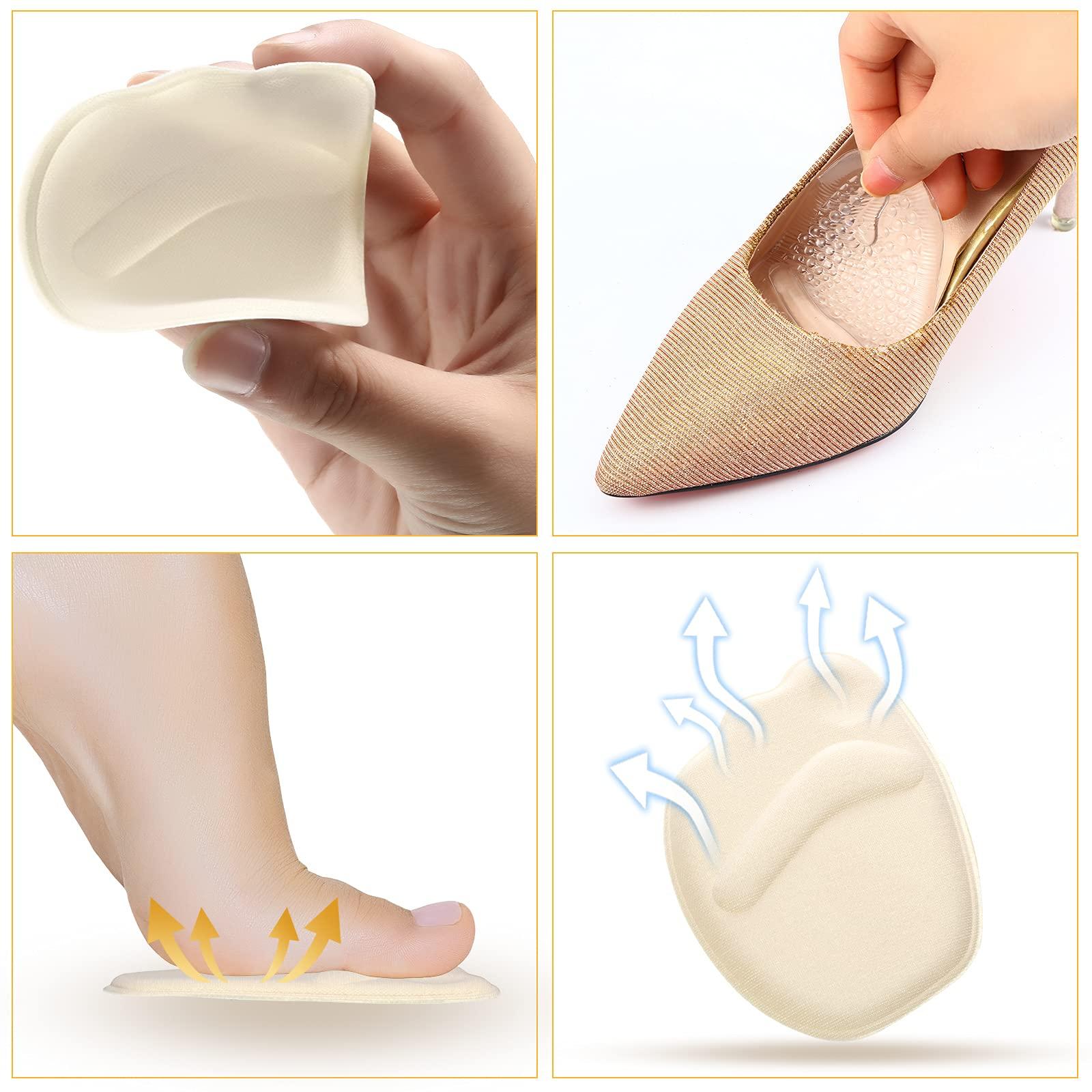 Geyoga Geyoga 12 Pairs Shoe Filler High Heel Cushion Pads Adjustable Toe Filler Inserts Front Insoles Heel Grips Liner Insert For Preventing Too Big Shoe From Heel Slipping Blisters Relieve Pain,Beige