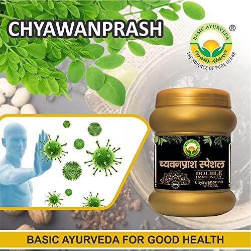 BASIC AYURVEDA BASIC AYURVEDA Chyawanprash Special 500g For Double Immunity | Natural Immunity Booster For Adults & Kids | Enriched with 47 Vital Ayurvedic Ingredients | Provides Vitamins & Micro-Nutrients