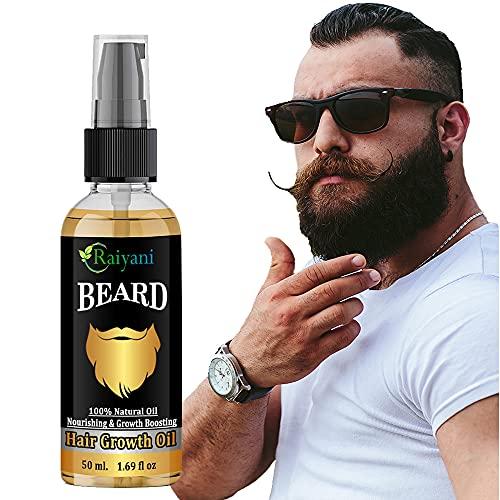 Raiyani Raiyani Beard Growth Oil - 50ml - More Beard Growth, With Redensyl, 8 Natural Oils including Jojoba Oil, Vitamin E, Nourishment & Strengthening, No Harmful Chemicals